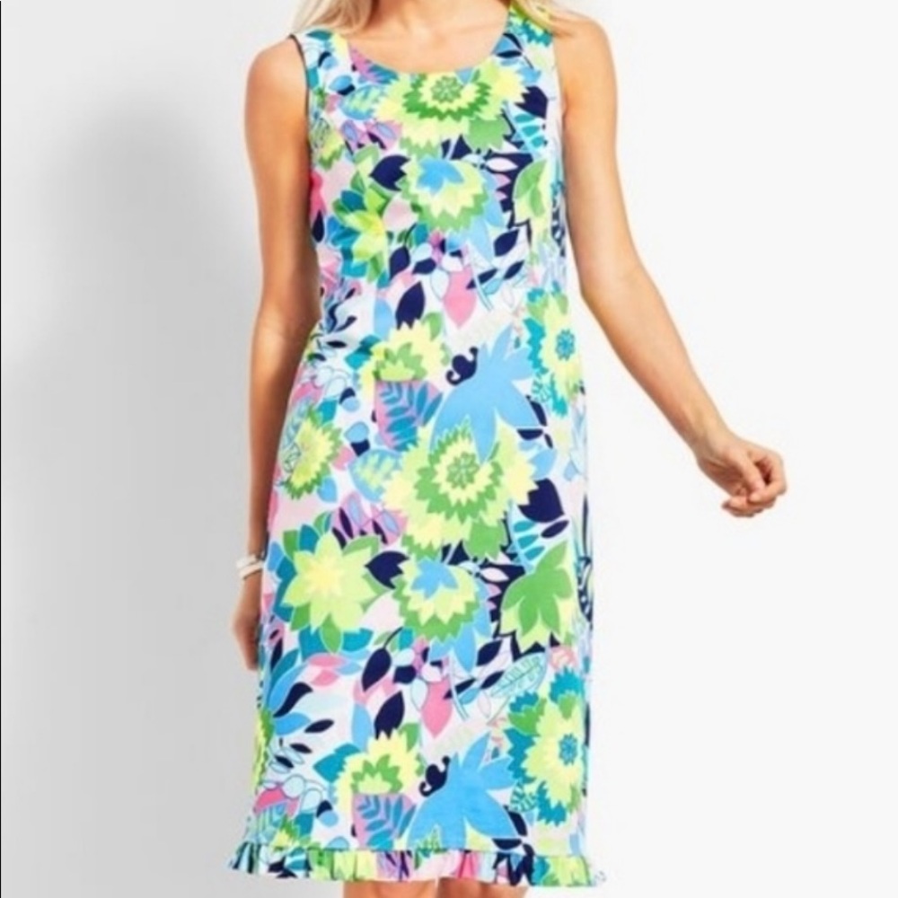Talbots Island Floral Sateen Sheath Dress SZ10